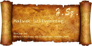 Halvax Szilveszter névjegykártya