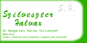 szilveszter halvax business card